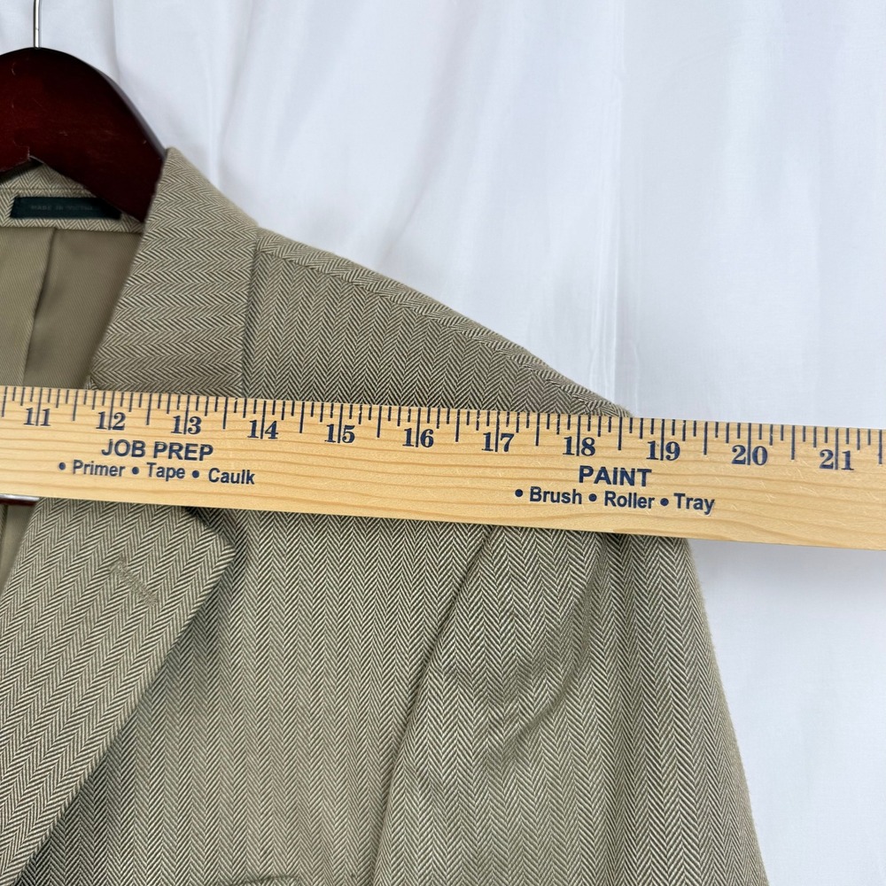 Andrew Fezza Men's Blazer 42R Tan Herringbone Tweed Sport Coat - Picture 13 of 15